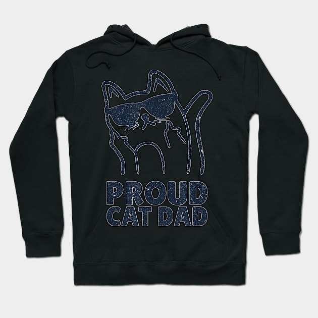 Funny Retro Proud Cat Dad Showing He Finger For Cat Lovers Hoodie by Peter Smith